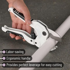 Bates- PVC Pipe Cutter, Cuts up to 1-5/8&Prime;, Ivory Ratcheting