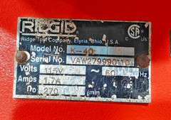 Ridgid K-40 Floor & Countertop Sink Machine with Cable 115V Used Fast Shipping