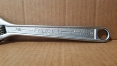 RIDGID #710 10&Prime; Forged Steel Adjustable Wrench Made in USA Working VGC