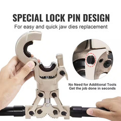 Copper Press Tool Kit, 1/2 In., 3/4 In., 1 In. Quick-Change Jaws, 360&deg; Rotatable