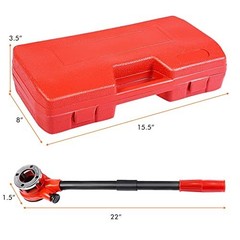 Ratchet Pipe Threader Kit 6 Dies 1/4 3/8 1/2 3/4 1 1-1/4 Inch with Storage Case