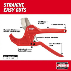 2-3/8 In. Ratcheting PVC Pipe Cutter with 2Pc Screwdriver Set (3-PC)