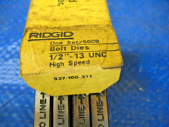 New Old Stock RIDGID 500B RH 1/2&Prime; X 13 UNC HS Bolt Dies Set RIGHT HAND