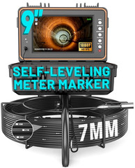 100Ft Self-Leveling Sewer Camera with HD Screen & 12 LED Lights, DVR Included