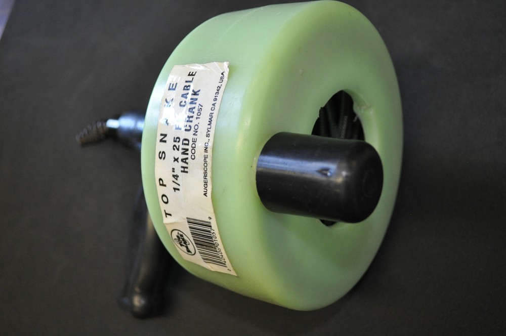 HAND CRANK OPERATED POWERED PLUMBING DRAIN CLEANER SNAKE CABLE TOOL