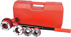 Professional Pipe Threading Kit with 4 Dies and Storage Case for Manual Use