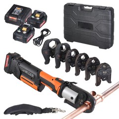 Pro Press Tool Pipe Crimping Kit Press Tool Battery Kit with 6 Jaws
