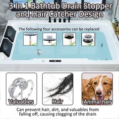 AzWzz Universal Tub Stopper Bathtub Drain 2 x 2 x 2 inches, Chrome Silver