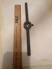 VINTAGE 7MM (M7 X 1.0) ROUND DIE + 9&Prime; STEEL 1&Prime; RND DIE HOLDER WRENCH