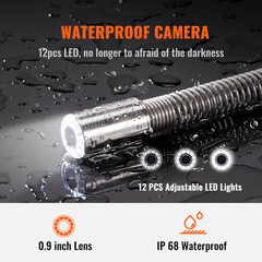 9 In 300ft /91.5m Sewer Camera Pipe Inspection Camera w/ 512hz Sonde