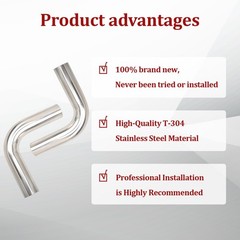 BIGREAT OD 2.25&rdquo; Inch (57MM) 90 Degree Bend OD：2.25&rdquo;-90 Degree-2PC, Silver