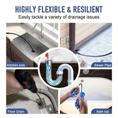 Drain Snake, Auger with Drill Attachment, 16.4 Feet By 12 MM Plumbing&hellip;