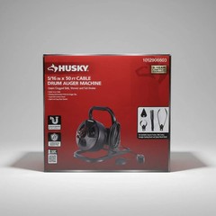 Husky 5/16 in X 50 ft Cable Drum Machine Auger For Drain Cleaning 1012906603