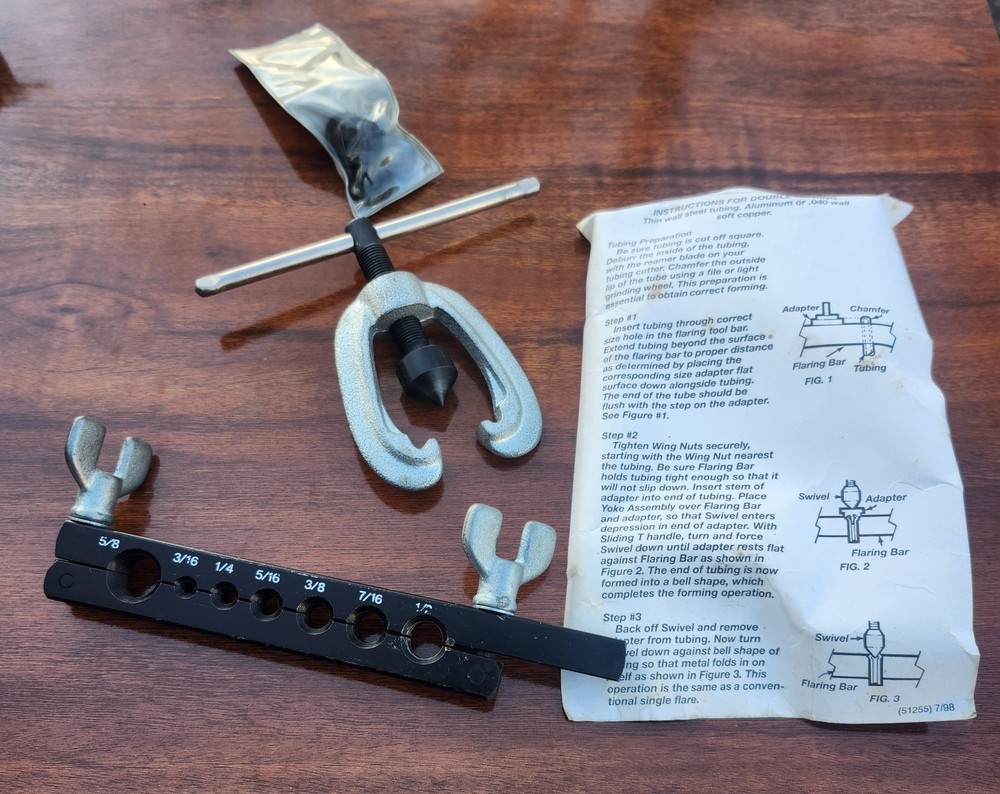 Sears Craftsman Nos Automotive Flaring Tool 51255 Bar Yoke Double Flaring Tool