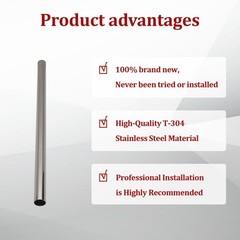BIGREAT OD 5&rdquo; Inch 48 Length OD：5&rdquo;-Straight-48&rdquo; Length-1PC, Silver