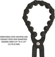 27045 Exhaust Cutter, Cuts 3/4&Prime; to 3-1/4&Prime; Pipe, Durable Chain Cutter Tool, Easy