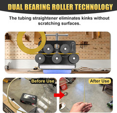 Tubing Straightener Tool for 3/16&Prime;-1.0&Prime; Diameters, Brake Line Tubing Straighteni