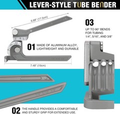 Portable Grey Tube Bender with Comfortable Grip for Plumbing & Automotive Tasks