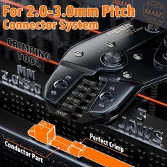 Micro Connector Pin Crimping Tool 0.03-0.5mm&sup2; 32-20AWG Ratcheting Crimper for 2.