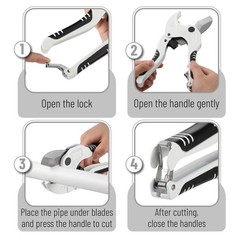 Bates- PVC Pipe Cutter, Cuts up to 1-5/8&Prime;, Ivory Ratcheting