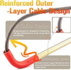 56658 K-6P 6FT Toilet Auger Snake for Use Manually or with Drill, Telescopic for