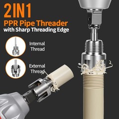 6 Pcs Internal External PVC Pipe Threader Reaming Tool Kit Plumbing Tool