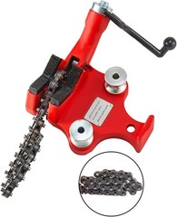 Mophorn Chain Pipe Vise, 1/8‑5 Capacity, Heavy‑Duty Cast Iron, Crank Handle