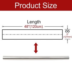 BIGREAT OD 5&rdquo; Inch 48 Length OD：5&rdquo;-Straight-48&rdquo; Length-1PC, Silver