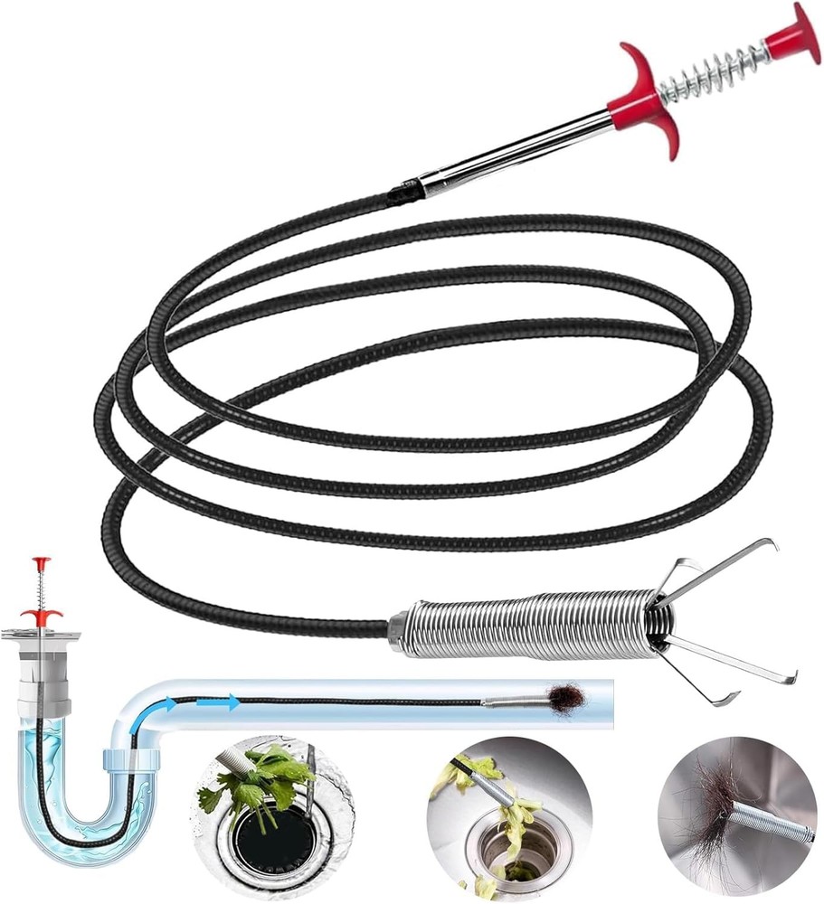 116 inch Drain Snake Flexible Grabber Claw &ndash; Toilet Snake Drain Claw for Clog&hellip;