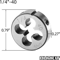 1/4&Prime;40 UNS HSS Right Hand Machine Thread Tap and Round Die Set Repair Tool