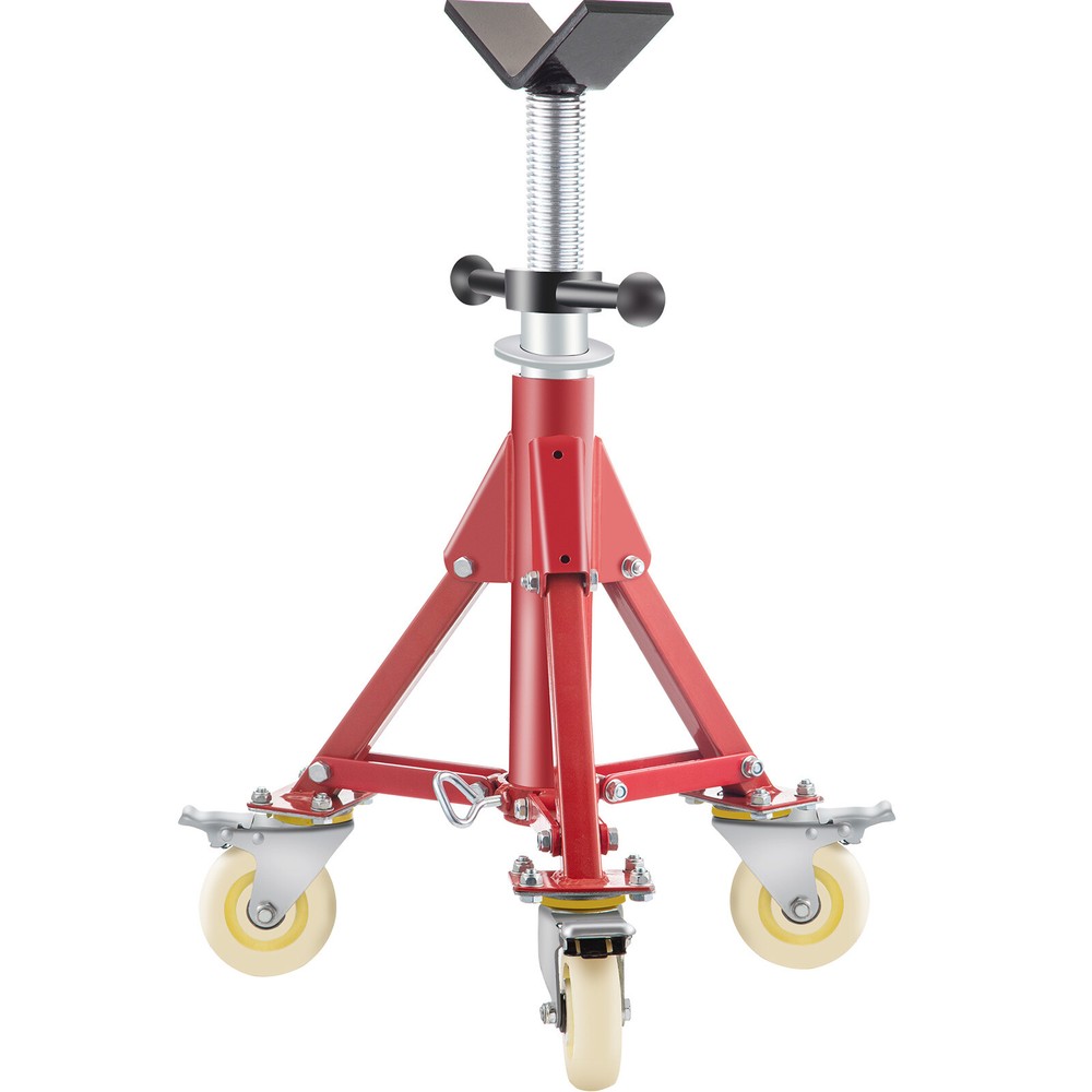 VEVOR Pipe Stand Fold-a-Jack V-Head 20-37 inch Height 12&Prime; Pipe 882 lb w/Casters