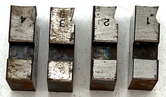 RIDGE TOOL CO RIDGID 2&Prime; PIPE THREADING DIES SET OF 4 NEW W/SURFACE RUST BOX 2