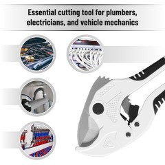 Bates- PVC Pipe Cutter, Cuts up to 1-5/8&Prime;, Ivory Ratcheting
