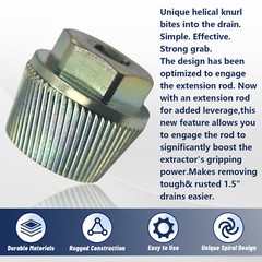 1.5&rdquo; Tub Drain Extractor with 1/2&rdquo; Socket Bathtub Remover Colourful Galvanized