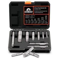 Heavy Duty 9pc Pipe Extractor Set &ndash; Size-Marked Broken Pipe Remover Tool for Plu