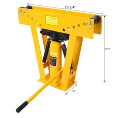 12 Ton Pipe Bender Manual Hydraulic, Piping Bending Exhaust Tube Fabric w/6 Dies