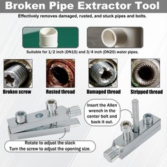 Pipe Threading Tool Set & Bolt Extractor Kit, Internal/External Pipe Threader fo