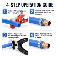 Durable PEX Crimping Tool Kit &ndash; Complete Set with Cutter & Non-Slip Handles