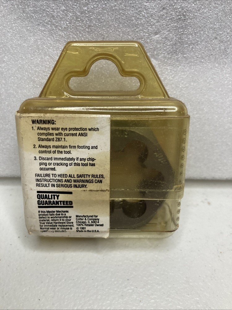 NOS Master Mechanic Die 1&rdquo;-12 NF. New In Packaging. Made In USA-I