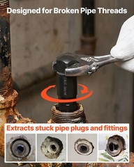 VEVOR Pipe Extractor Set 9 Pieces Heavy Duty Steel Broken Pipe Extractors Cr-Mo