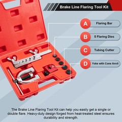 Brake Line Double & Single Flaring Tool Kit with Tubing Cutter Brake Line Rep&hellip;