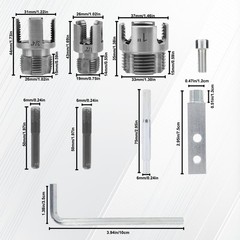 Pipe Threading Tool Set & Bolt Extractor Kit, Internal/External Pipe Threader fo
