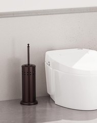 DOWRY Anti-Hand Off Toilet Plunger with Holder for 18.7In, Oil Rubbed Bronze