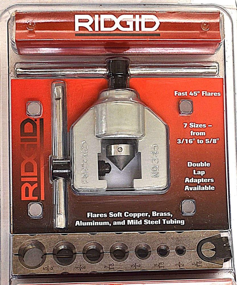 RIDGID Flaring Tool 345 3/16&ndash;5/8 in. 45&deg; for Copper, Brass, Aluminum, Steel Tube