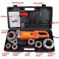 Portable Electric Pipe Threading Machine with Clamp & 6 Interchangeable Dies