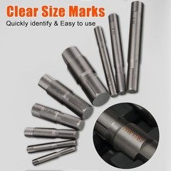 Heavy Duty 9pc Pipe Extractor Set &ndash; Size-Marked Broken Pipe Remover Tool for Plu