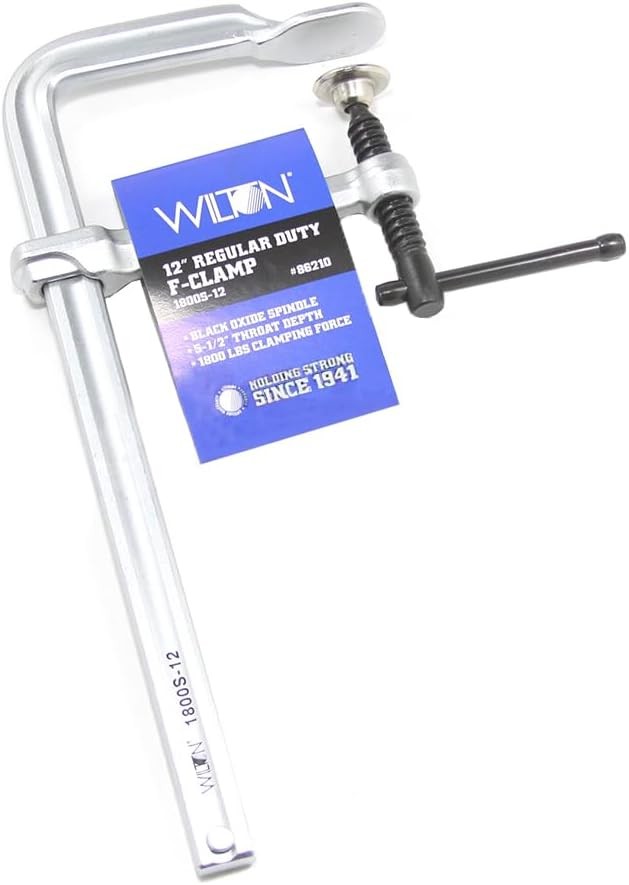 Wilton 86210 12&Prime; F-Clamp 5-1/2&Prime; Throat Regular Duty Steel Clamp