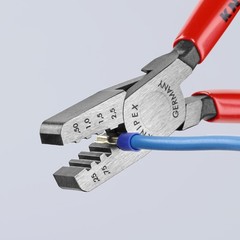 KNIPEX 97 61 145 A Cable Link Crimping Pliers &ndash; Red and Silver Tools