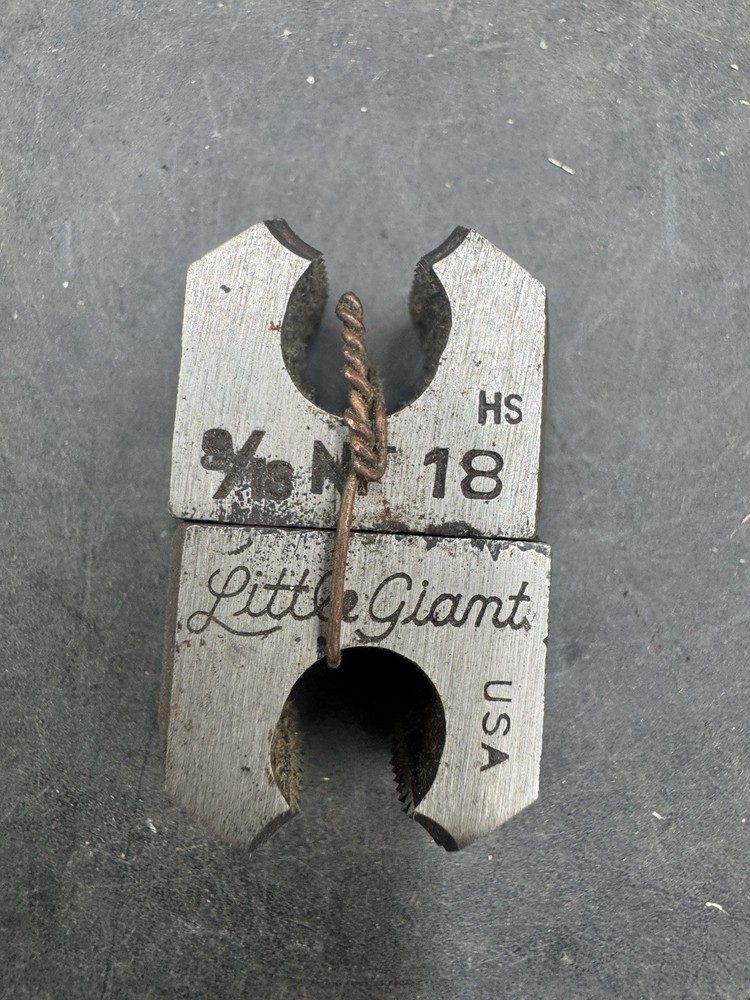 Vtg Greenfield Little Giant Adjustable Die Set 9/16 18 NF