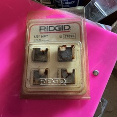 37825 1/2&Prime; 12R NPT Ridgid Alloy Pipe Threading Dies Set 4 USA